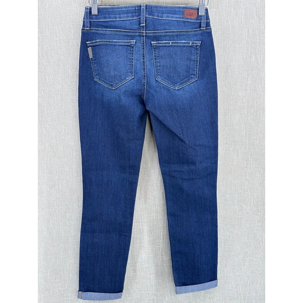 PAIGE Kylie Crop Roll Up Jeans Women's 27 Andrea Wash Mid Rise Skinny Crop Denim - Picture 6 of 16